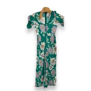 Yumi Kim Belmont Green Floral Jumpsuit, Size Small. EUC